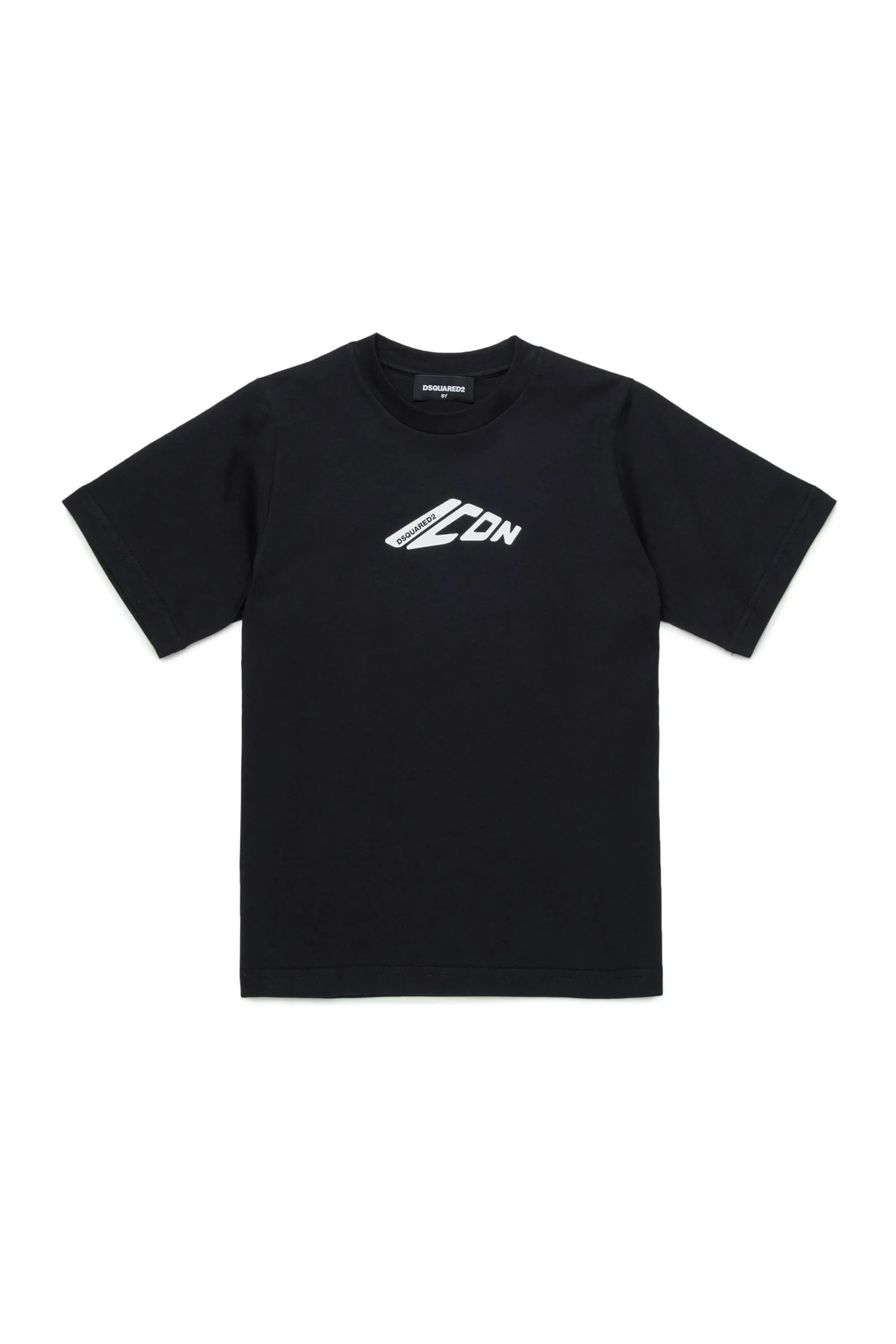 T-Shirts | Logomania>DSQUARED2 T-shirt with contrasting logo black