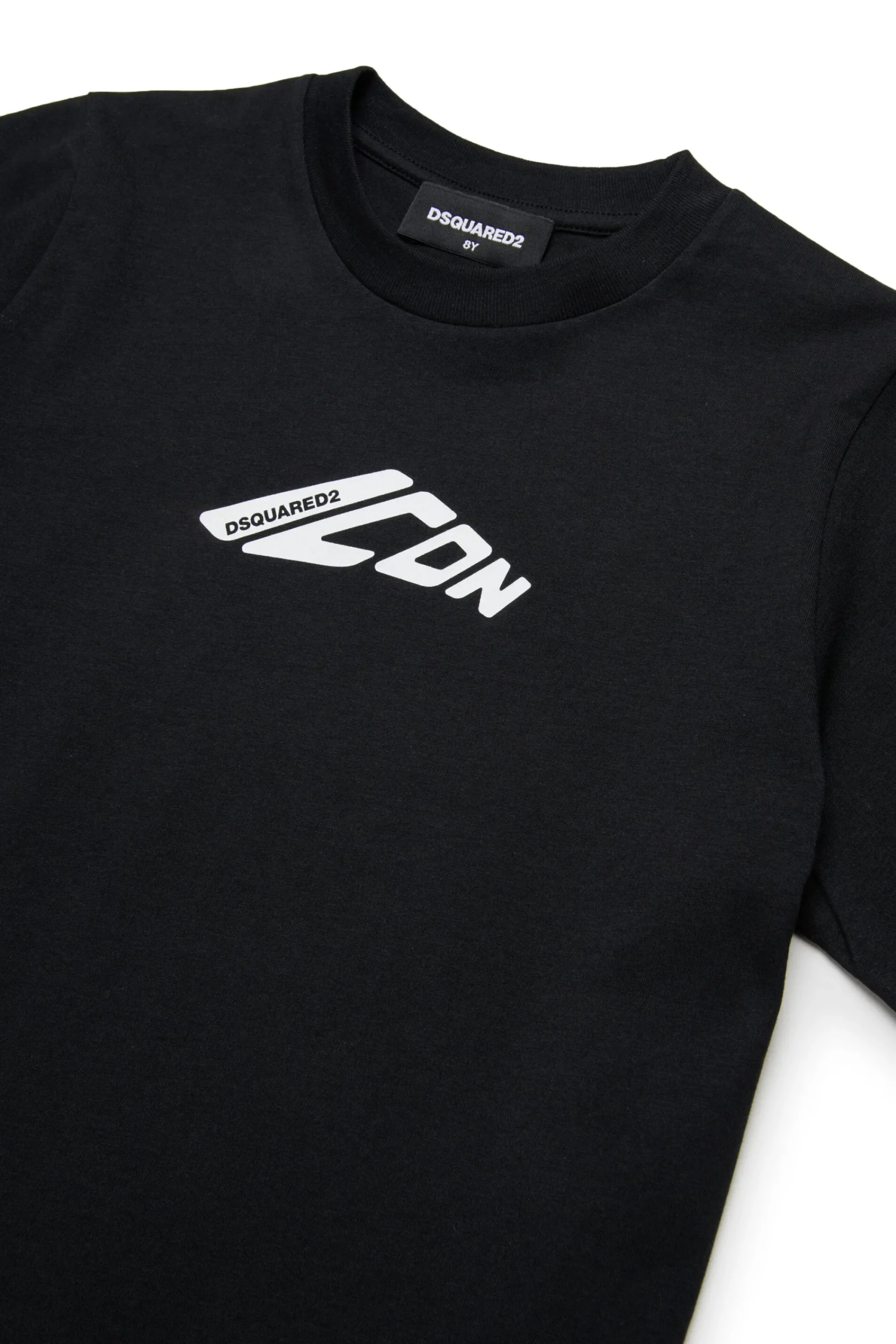 T-Shirts | Logomania>DSQUARED2 T-shirt with contrasting logo black