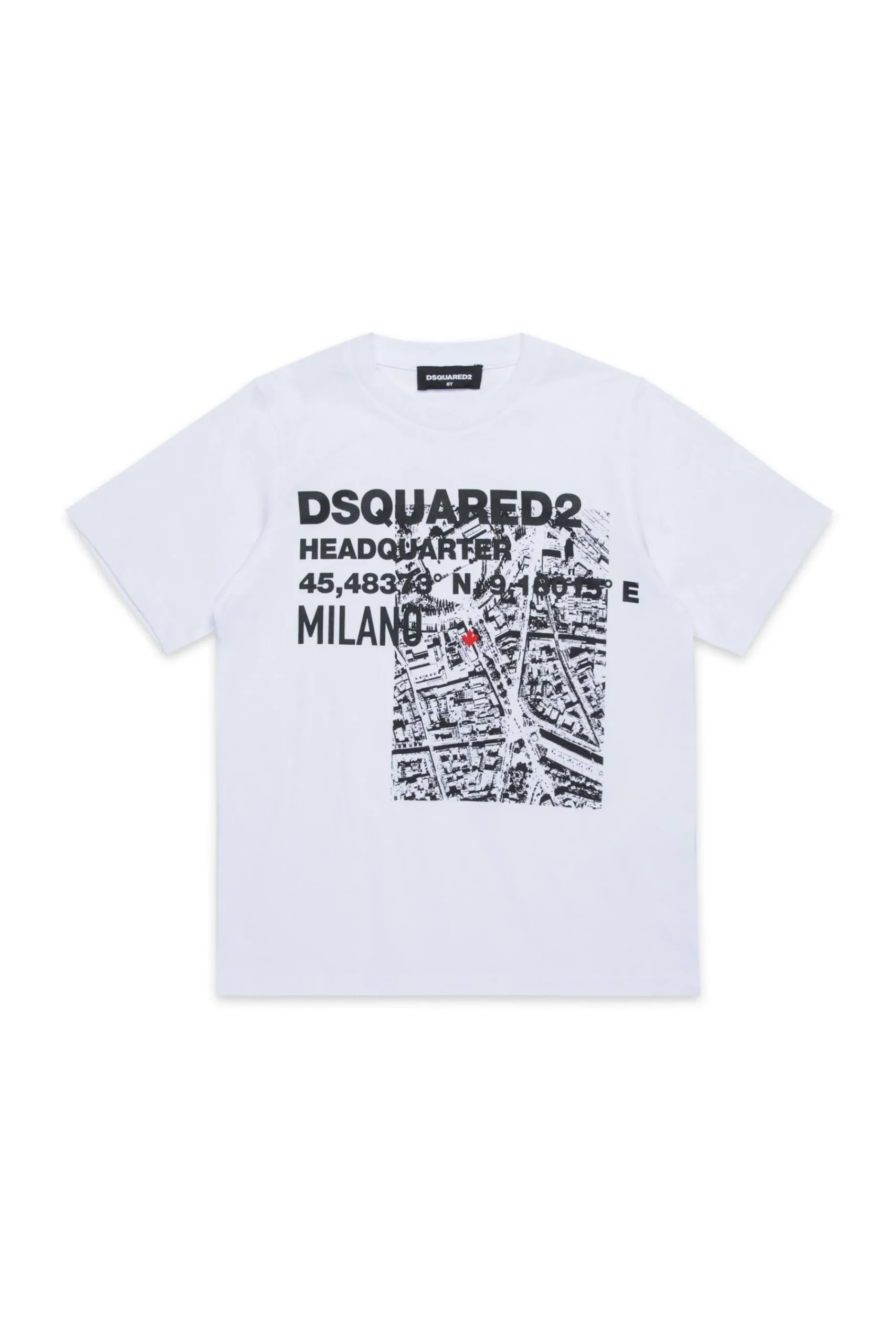 T-Shirts | T-Shirts>DSQUARED2 T-shirt with D2 Headquarters print white
