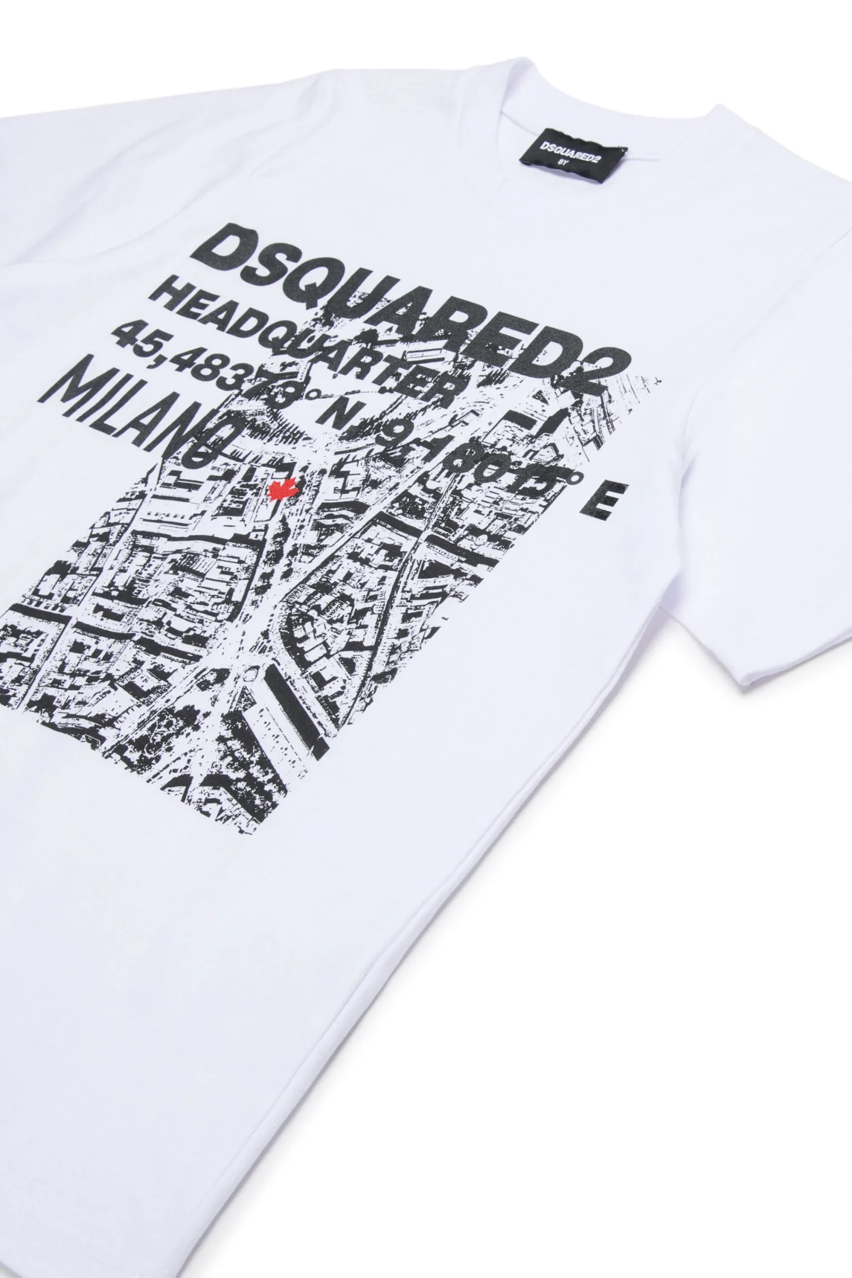 T-Shirts | T-Shirts>DSQUARED2 T-shirt with D2 Headquarters print white