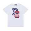 T-Shirts | Activewear>DSQUARED2 T-shirt with D2 USA print white
