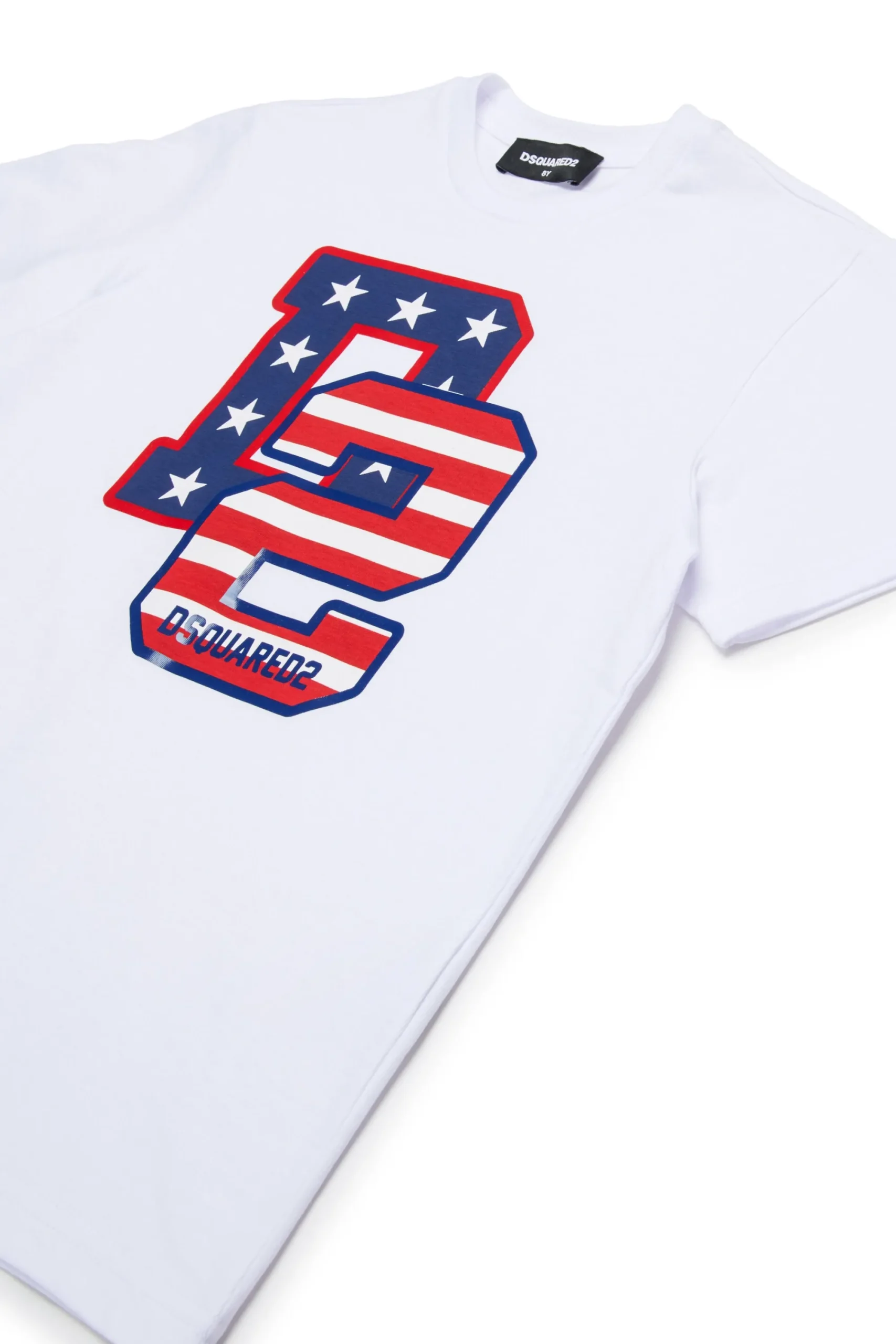T-Shirts | Activewear>DSQUARED2 T-shirt with D2 USA print white