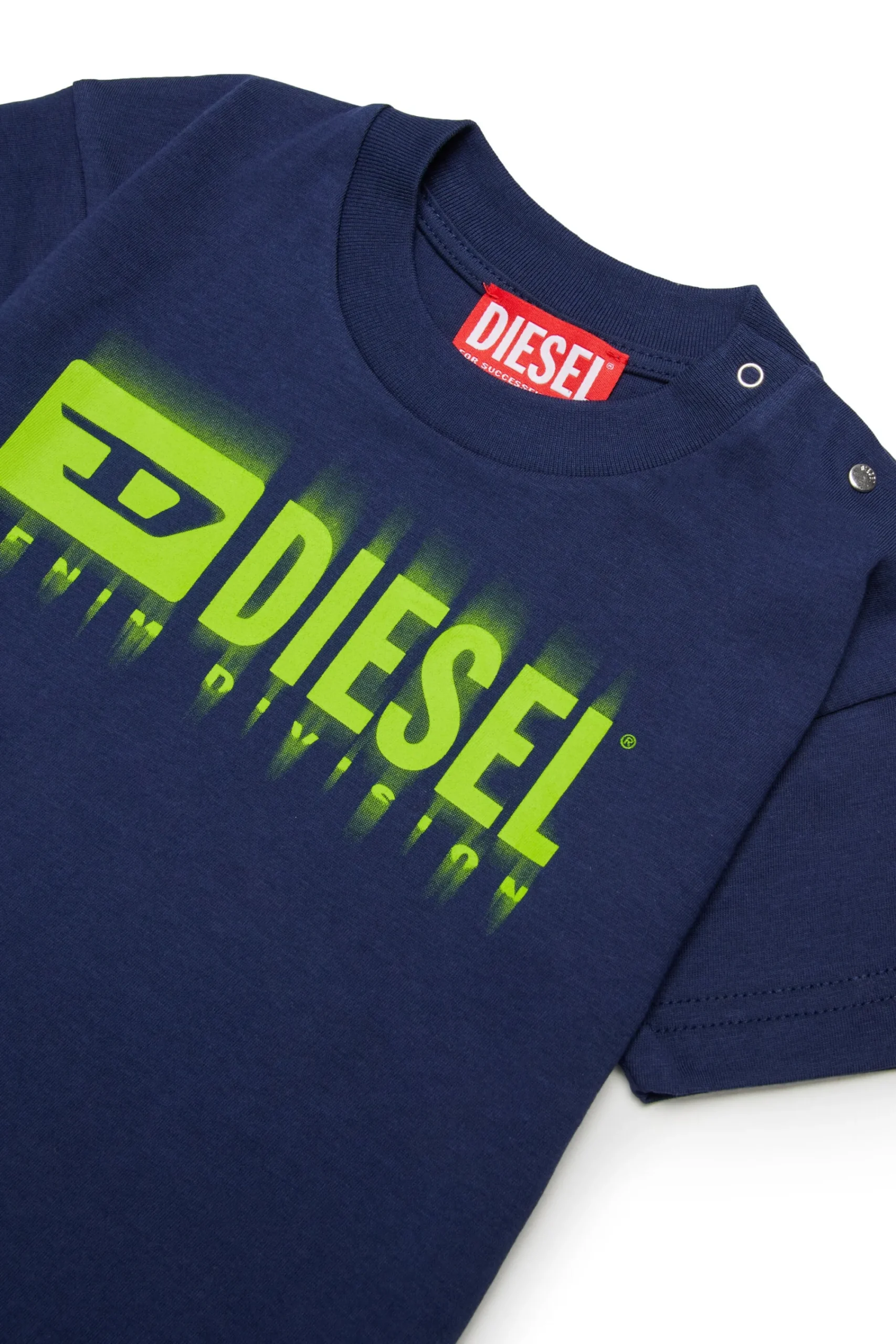 T-Shirts | Activewear>DIESEL T-shirt with degradé logo blue peacoat