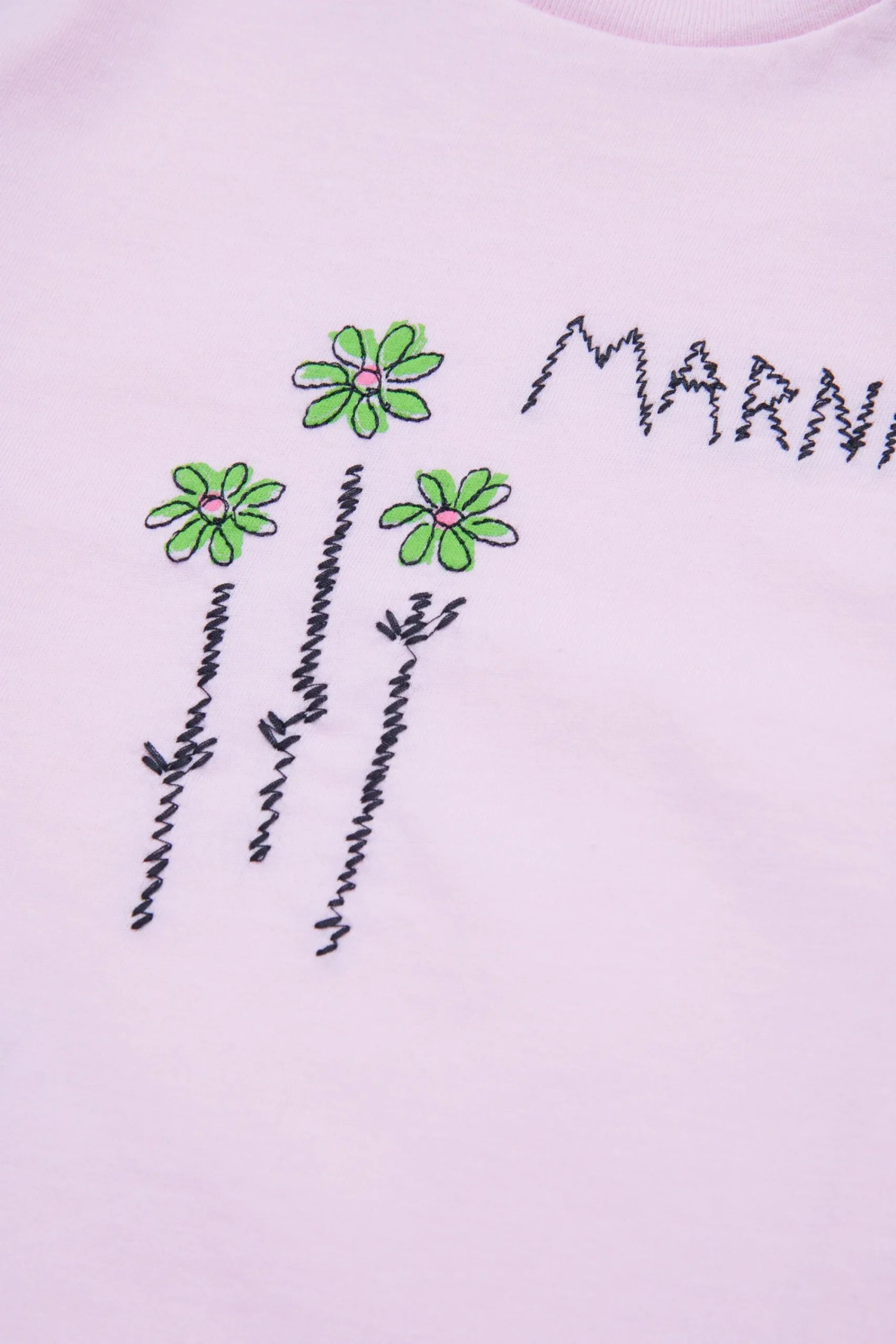 T-Shirts>MARNI T-shirt with embroidered flowers light pink