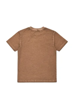T-Shirts>N°21 T-shirt with faded logo buckthorn brown