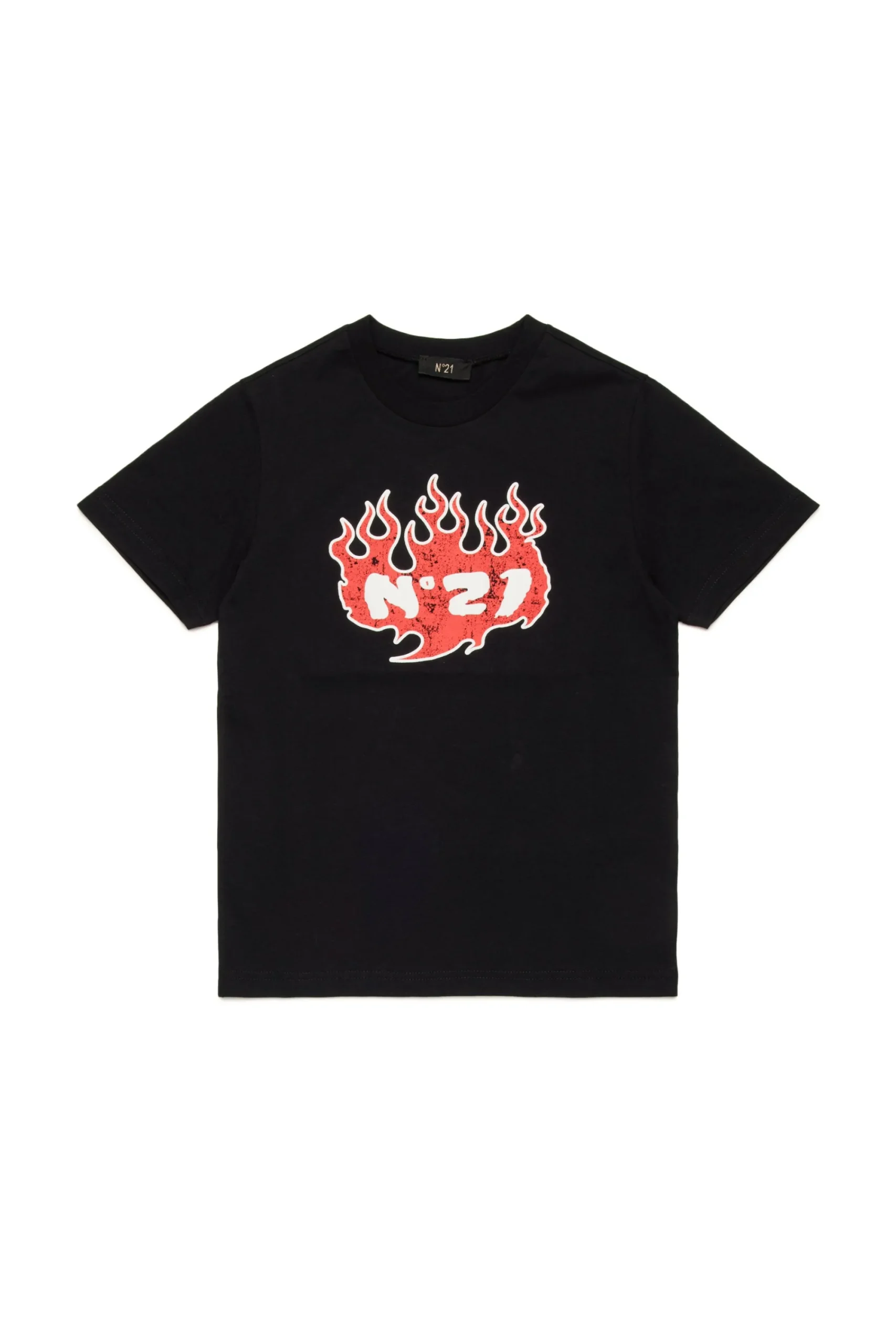 Logomania | Logomania>N°21 T-shirt with Flames graphics black