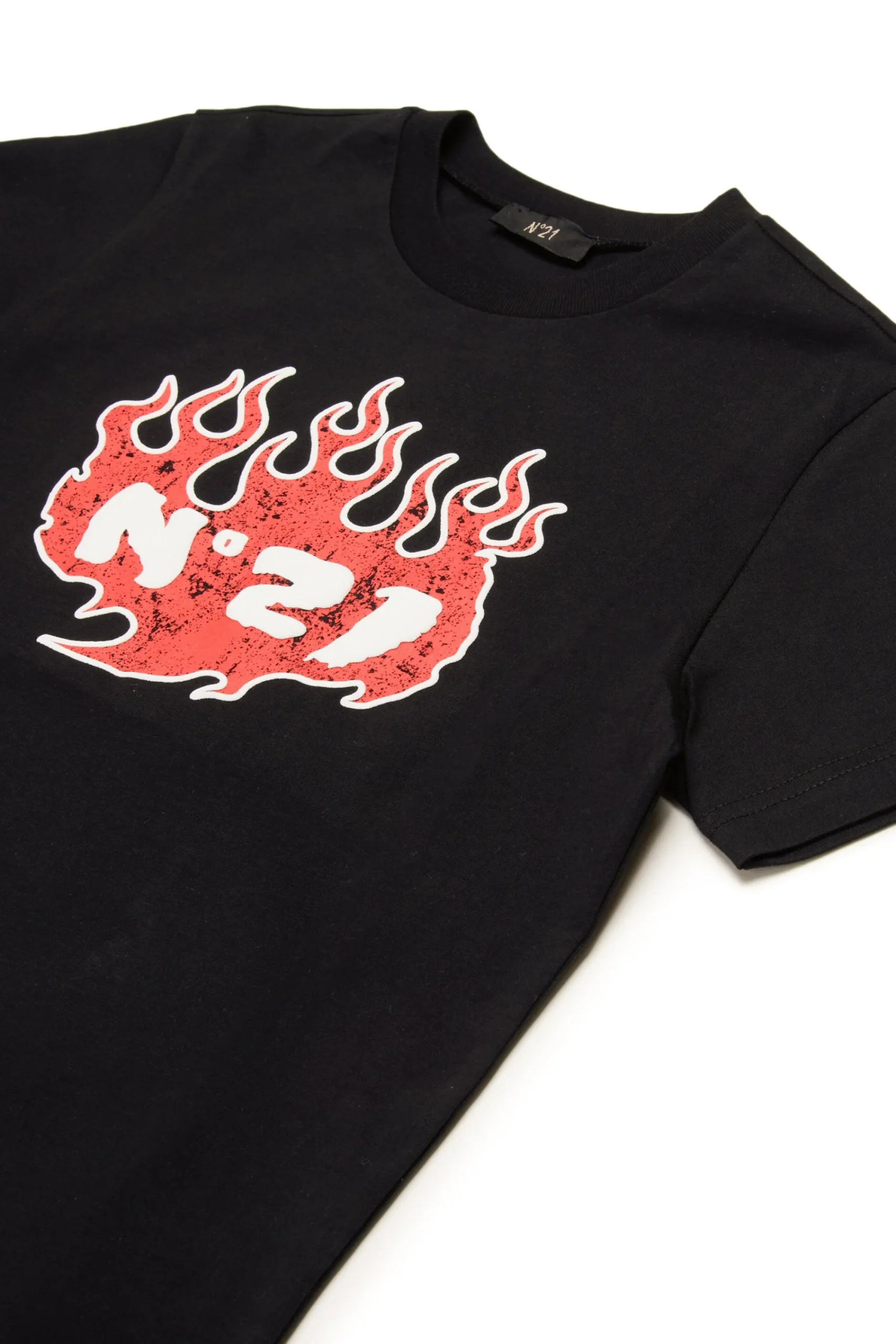 Logomania | Logomania>N°21 T-shirt with Flames graphics black