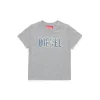 T-Shirts | Logomania>DIESEL T-shirt with graphic denim effect grey melange