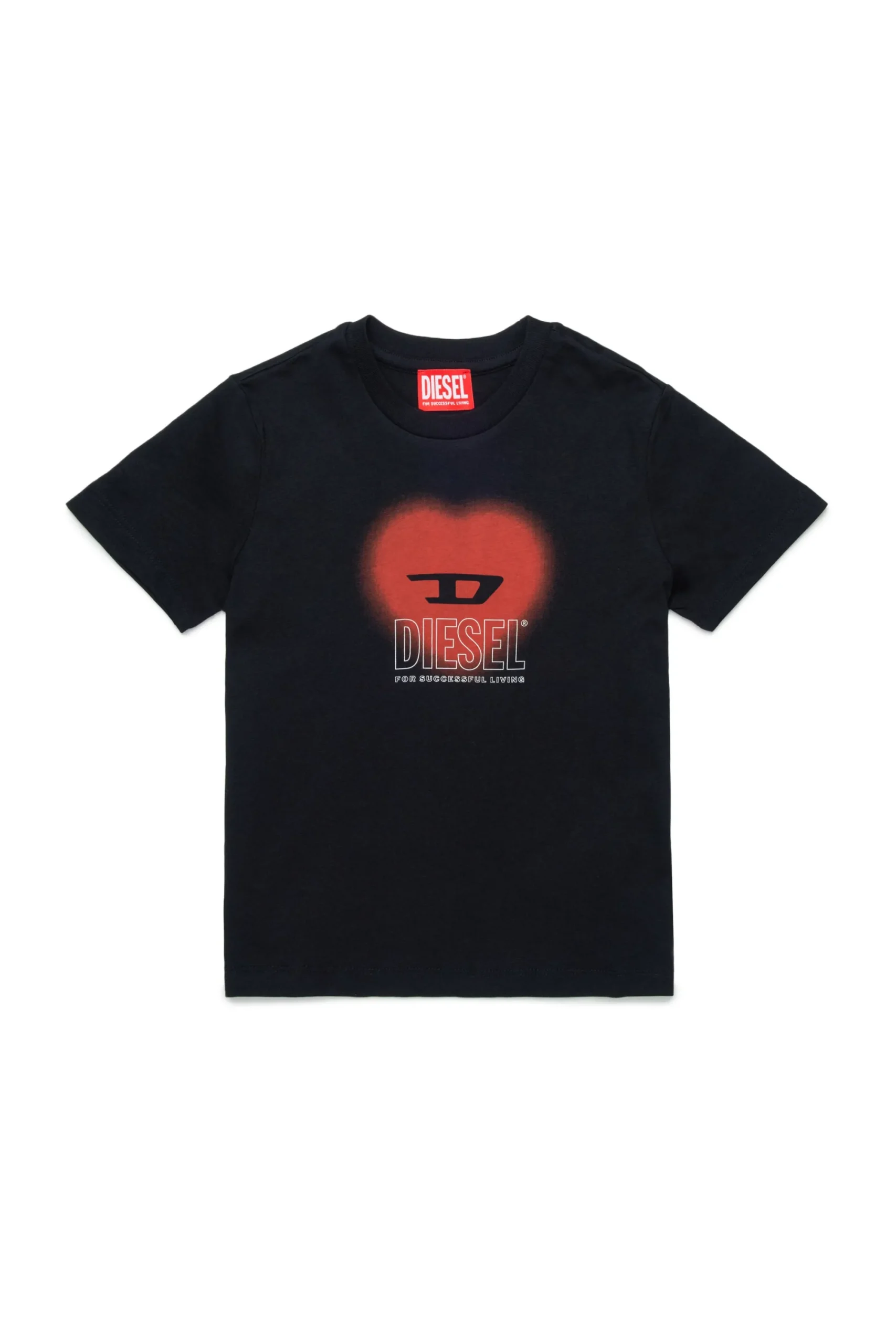 T-Shirts>DIESEL T-shirt with heart graphics black