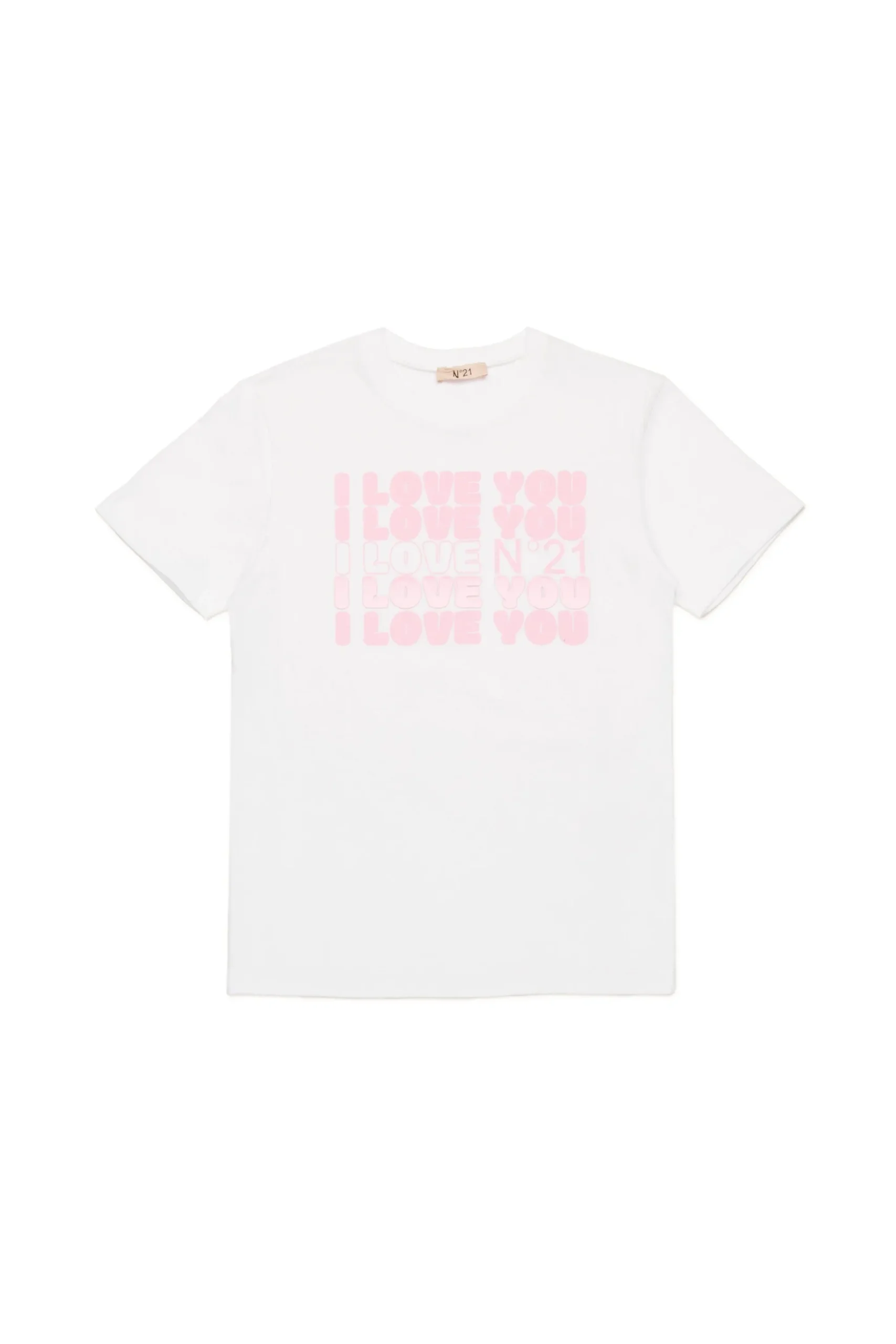 T-Shirts>N°21 T-shirt with I Love You graphic white