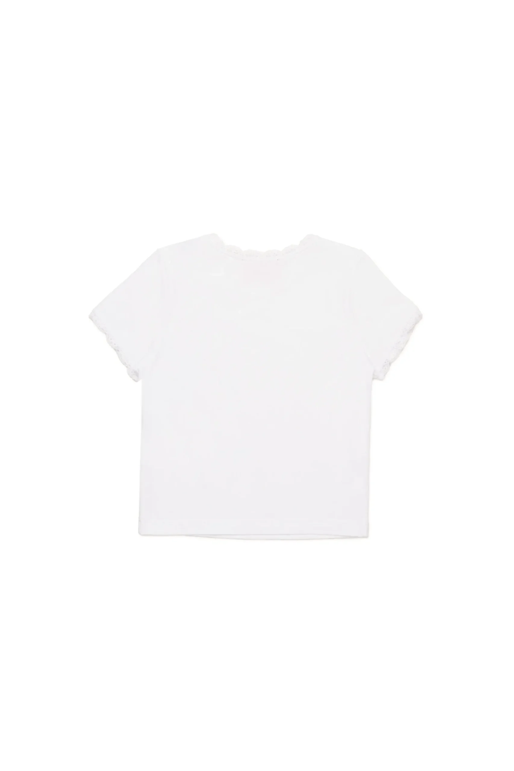 T-Shirts>DIESEL T-shirt with lace and Sunglasses graphics white