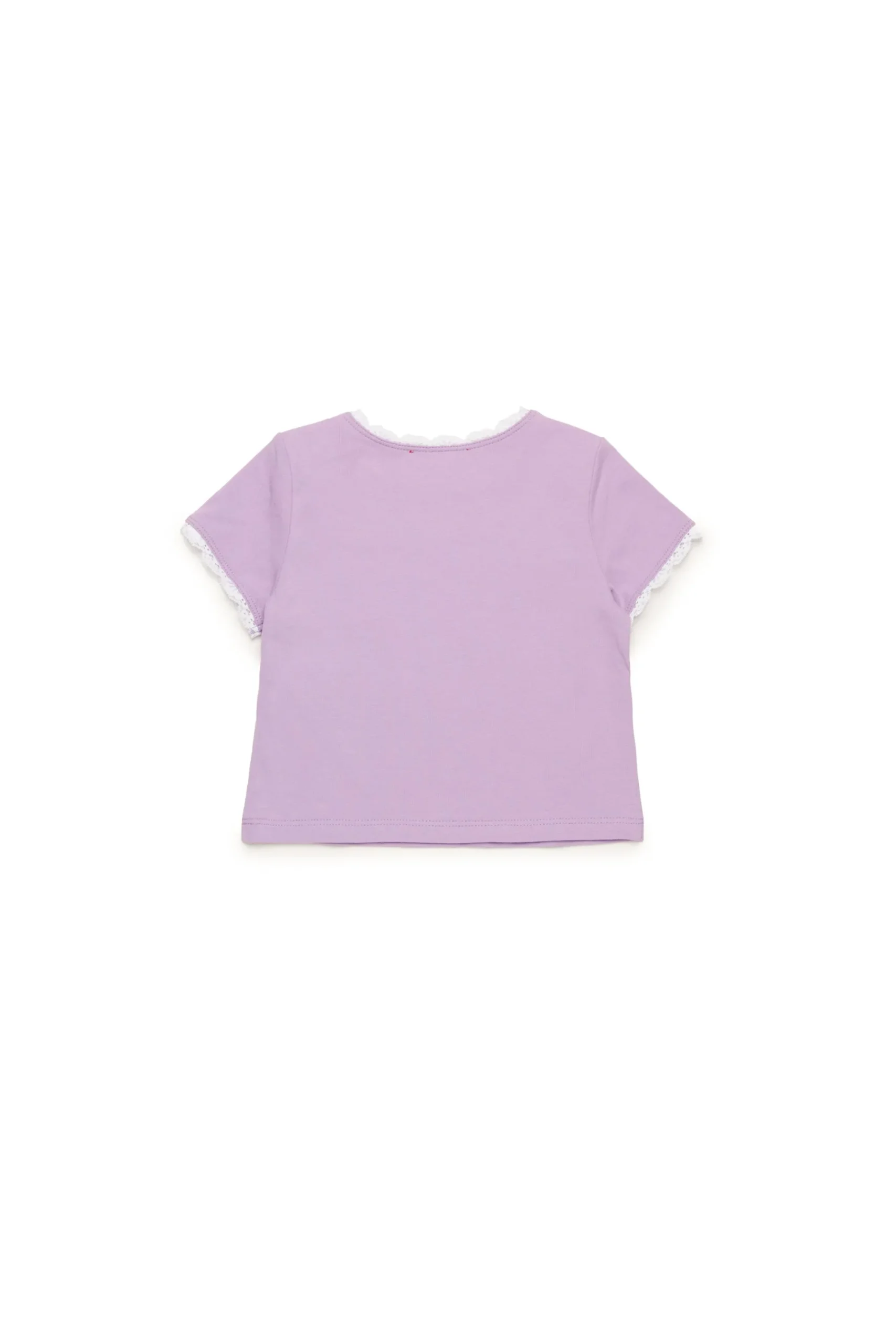 T-Shirts>DIESEL T-shirt with lace and Sunglasses graphics lavender