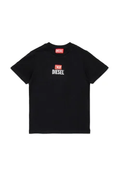 T-Shirts | T-Shirts>DIESEL T-shirt with logo D black