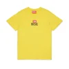 T-Shirts | T-Shirts>DIESEL T-shirt with logo D intense yellow