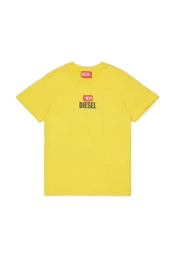 T-Shirts | T-Shirts>DIESEL T-shirt with logo D intense yellow
