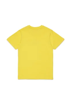 T-Shirts | T-Shirts>DIESEL T-shirt with logo D intense yellow