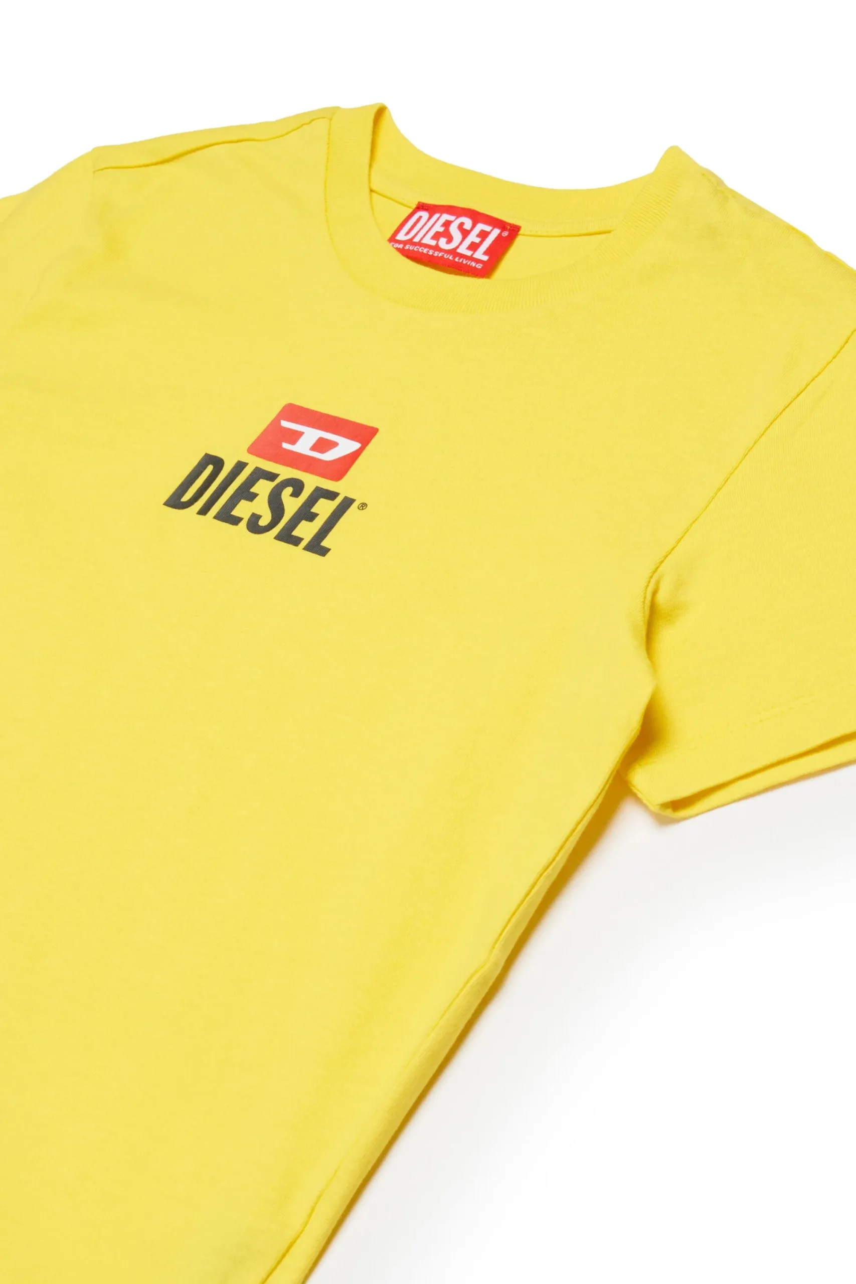 T-Shirts | T-Shirts>DIESEL T-shirt with logo D intense yellow