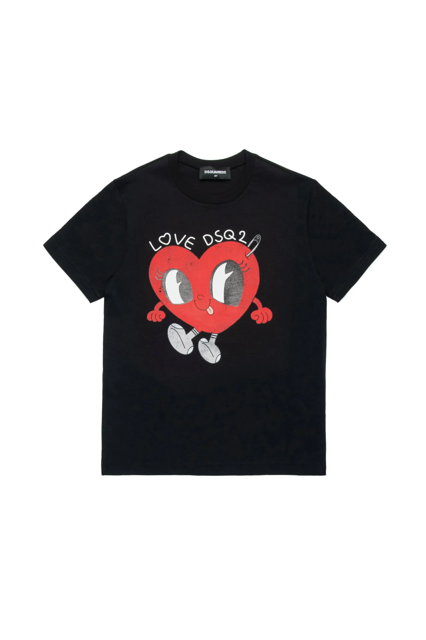 T-Shirts>DSQUARED2 T-shirt with Love DSQ2 logo black