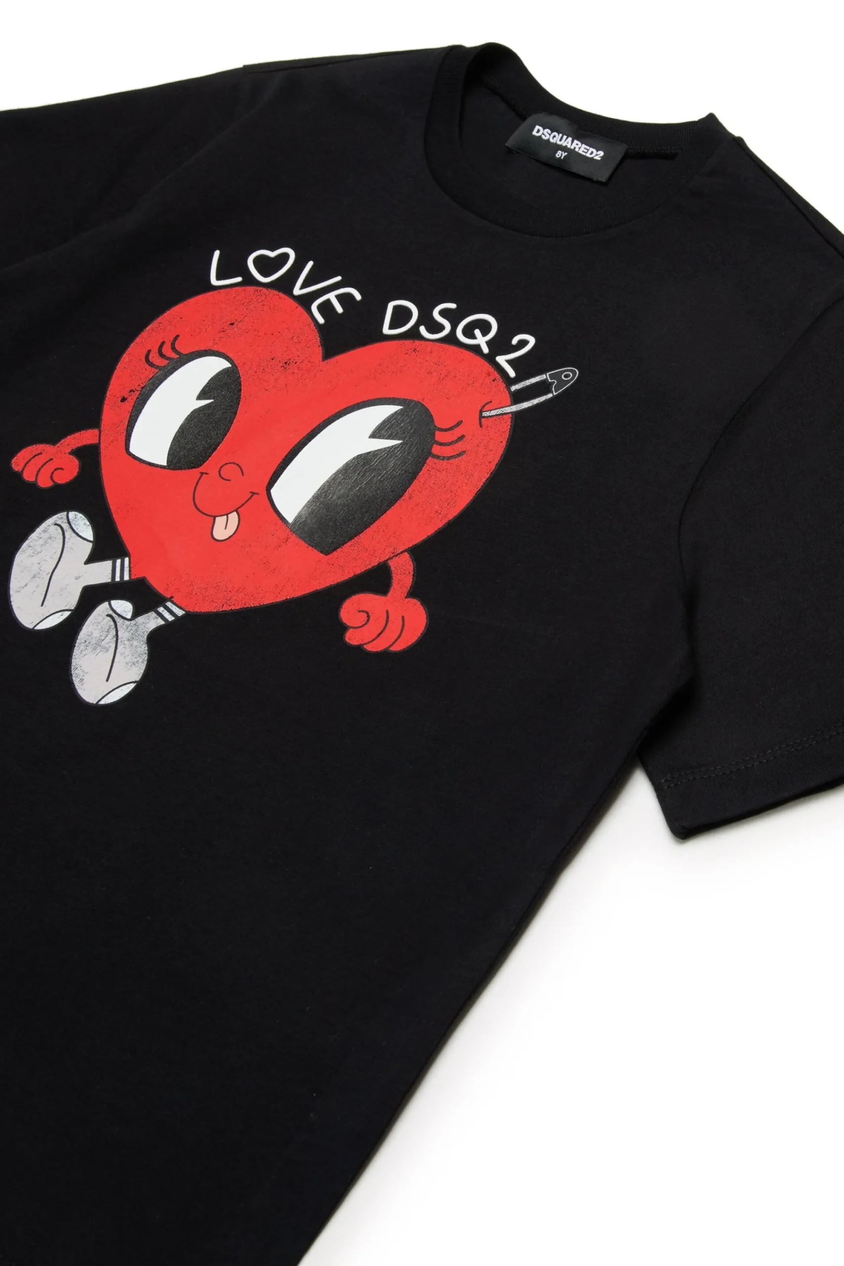 T-Shirts>DSQUARED2 T-shirt with Love DSQ2 logo black