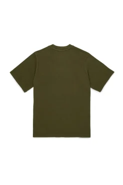 T-Shirts | Activewear>DSQUARED2 T-shirt with Maple Leaf dark olive green