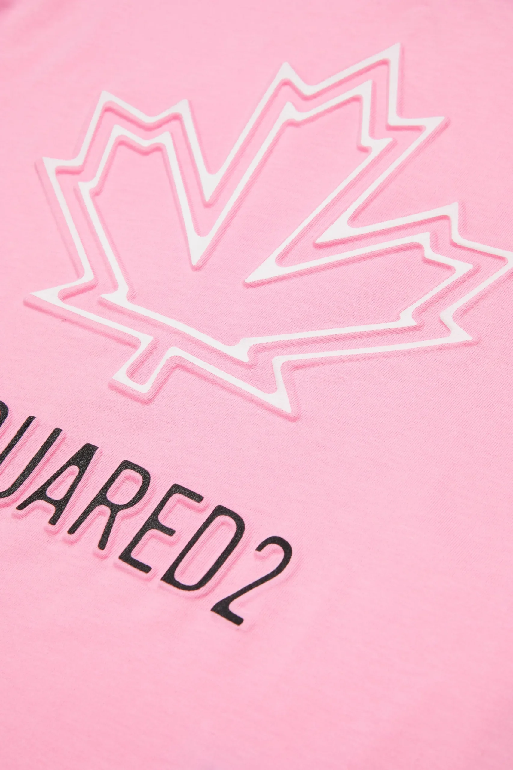 T-Shirts | Logomania>DSQUARED2 T-shirt with Maple Leaf outline minnie pink