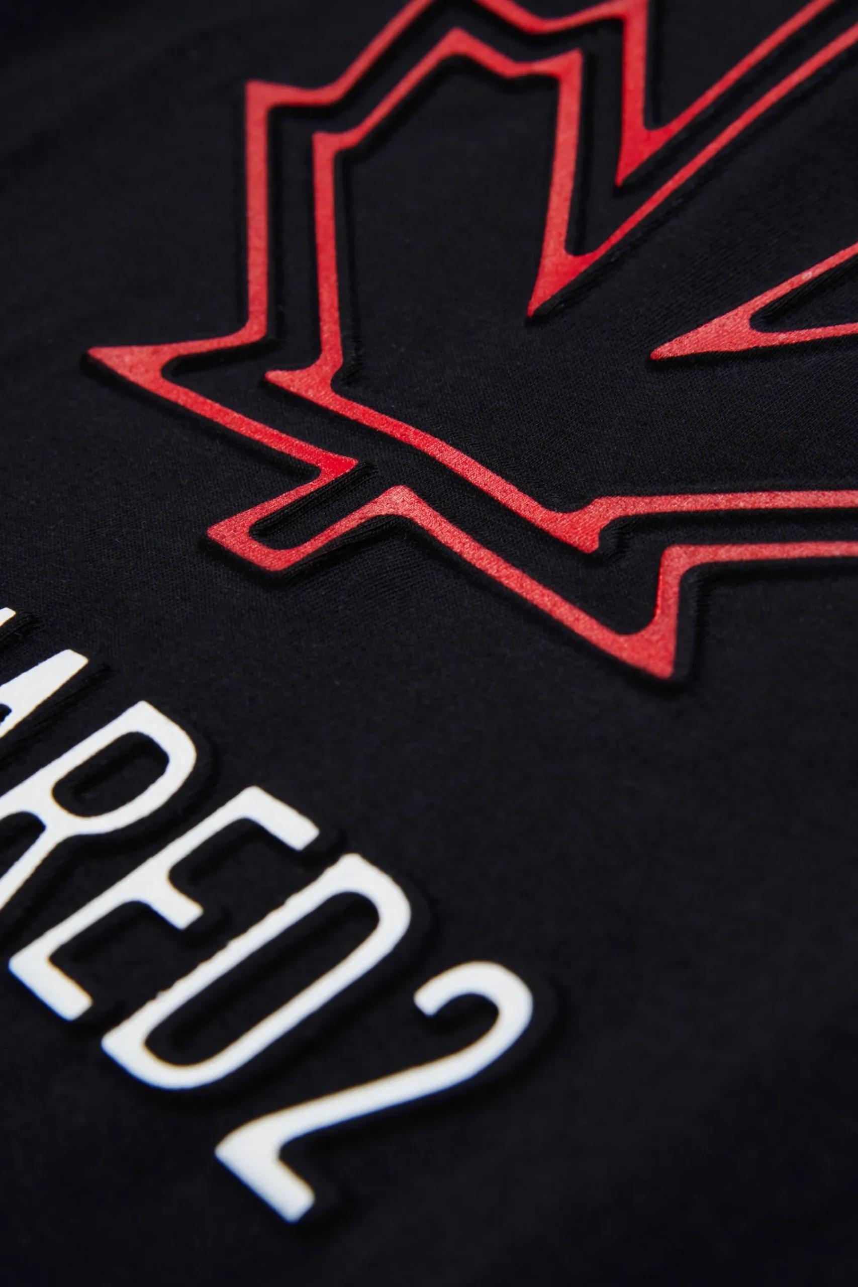 T-Shirts | Logomania>DSQUARED2 T-shirt with Maple Leaf outline black