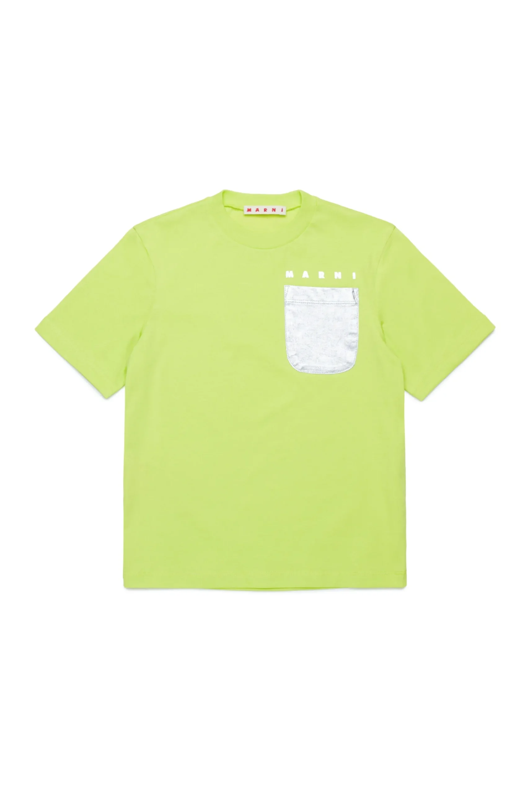 T-Shirts>MARNI T-shirt with mylar pocket slime green