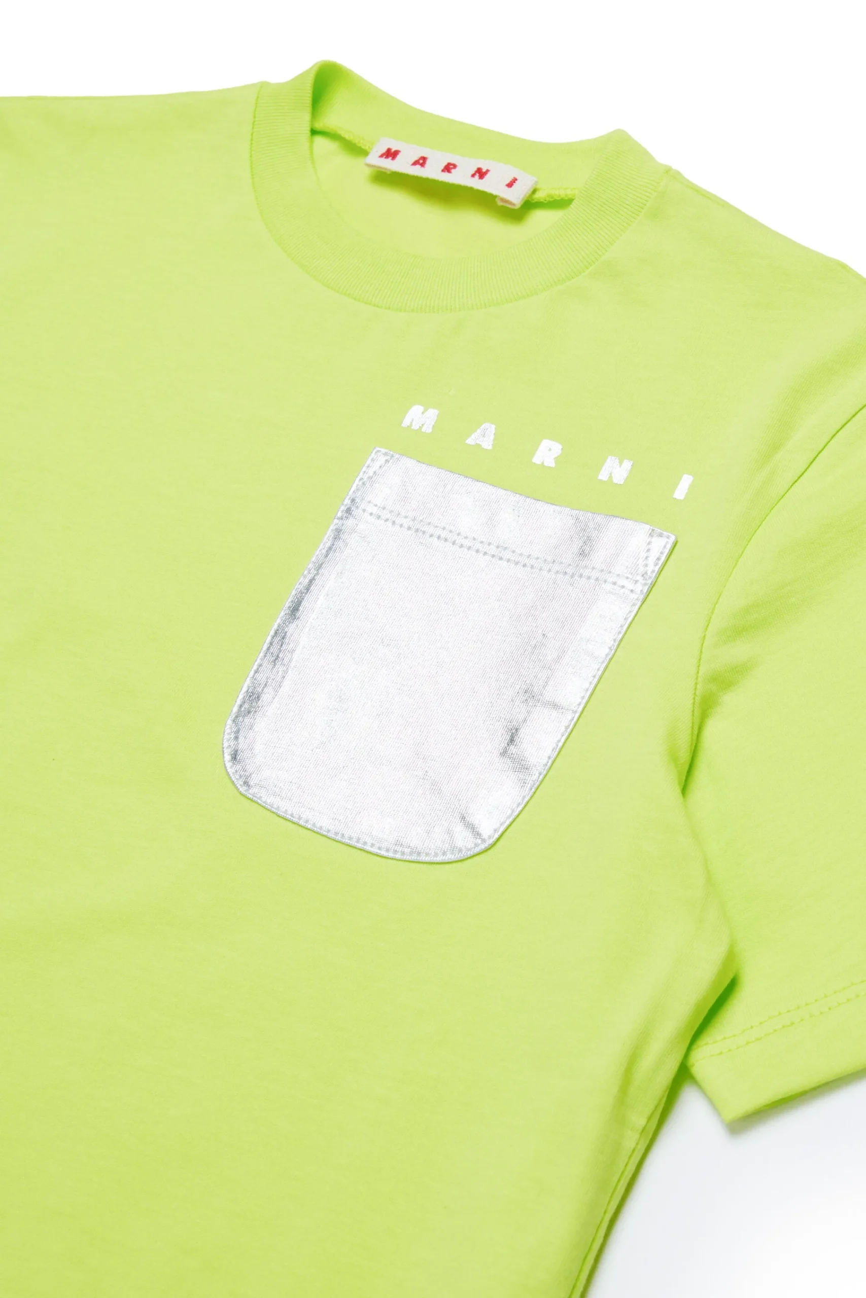 T-Shirts>MARNI T-shirt with mylar pocket slime green