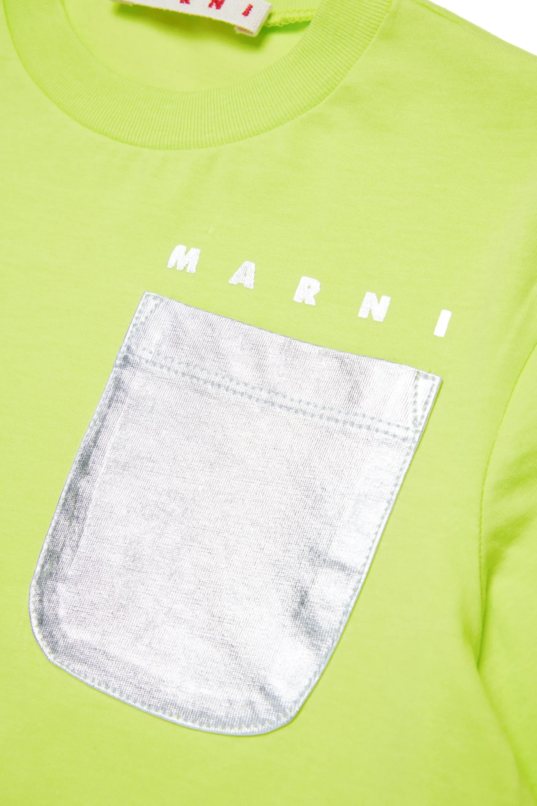 T-Shirts>MARNI T-shirt with mylar pocket slime green