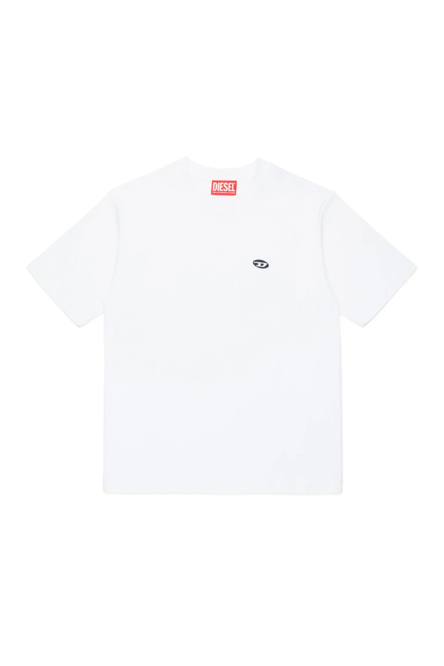 T-Shirts>DIESEL T-shirt with oval D patch white