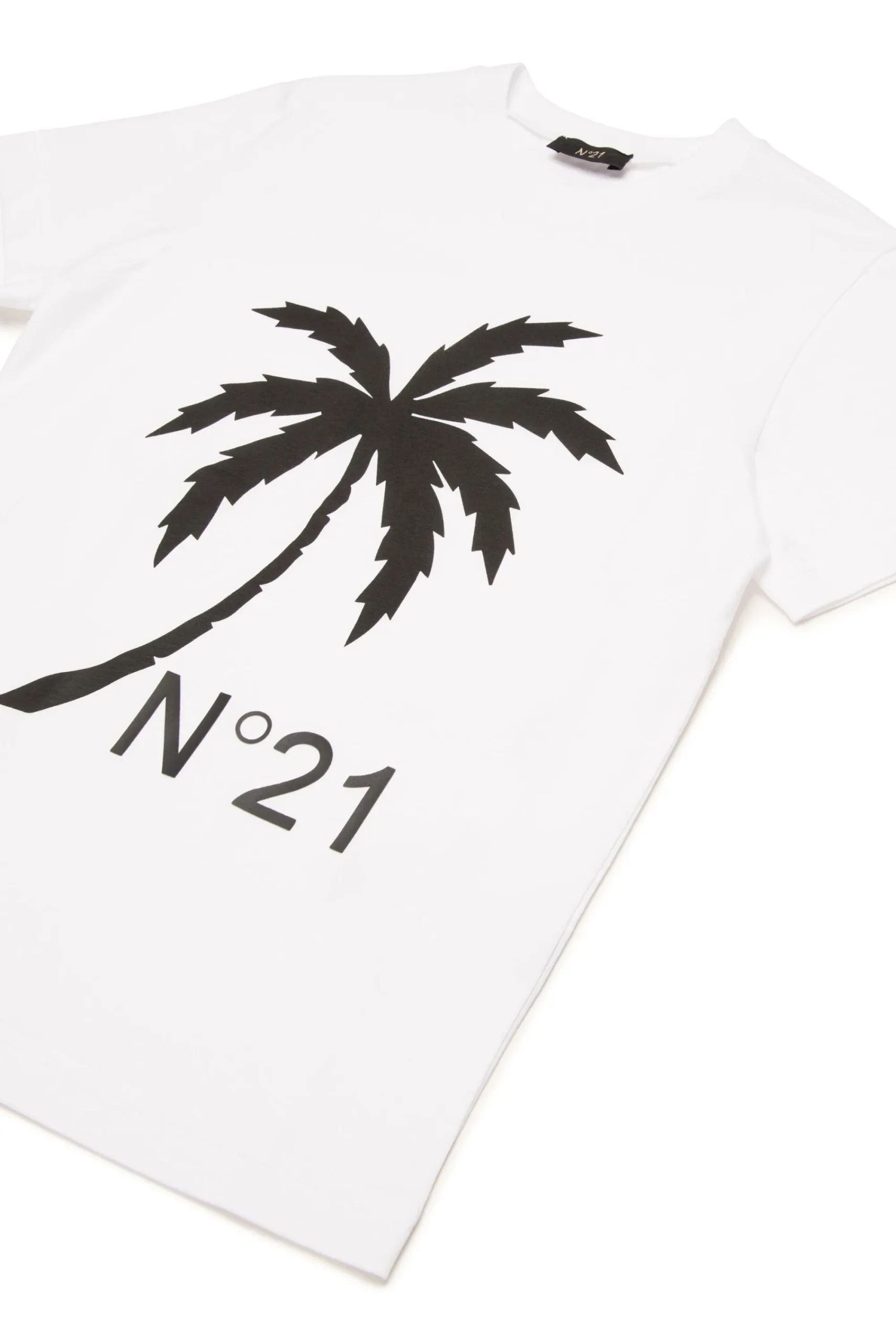 T-Shirts>N°21 T-shirt with Palma print white