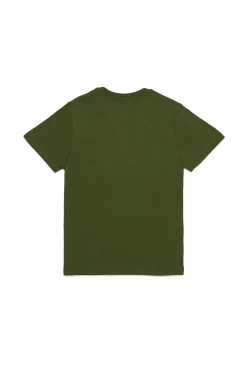 T-Shirts | Logomania>DSQUARED2 T-shirt with Passport graphics dark olive green