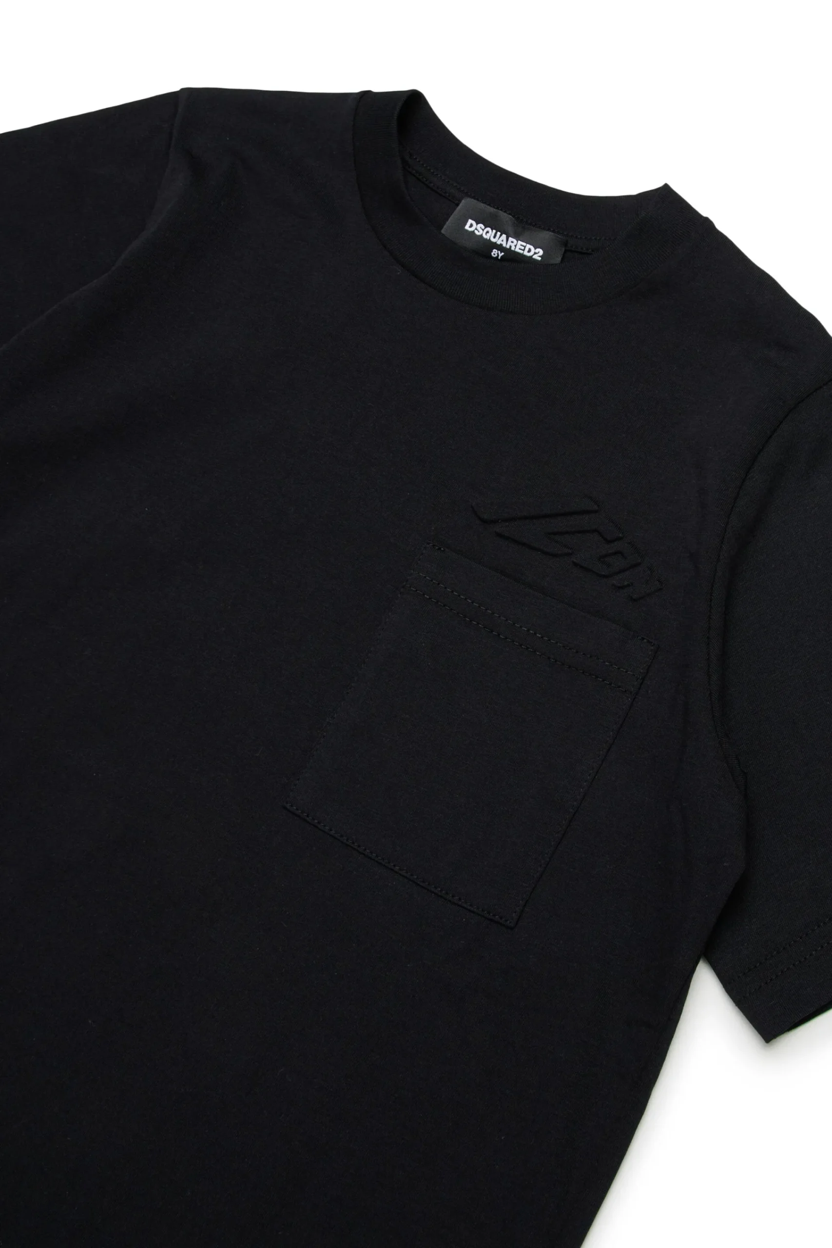 T-Shirts | T-Shirts>DSQUARED2 T-shirt with pocket and logo branded Icon New Generation black