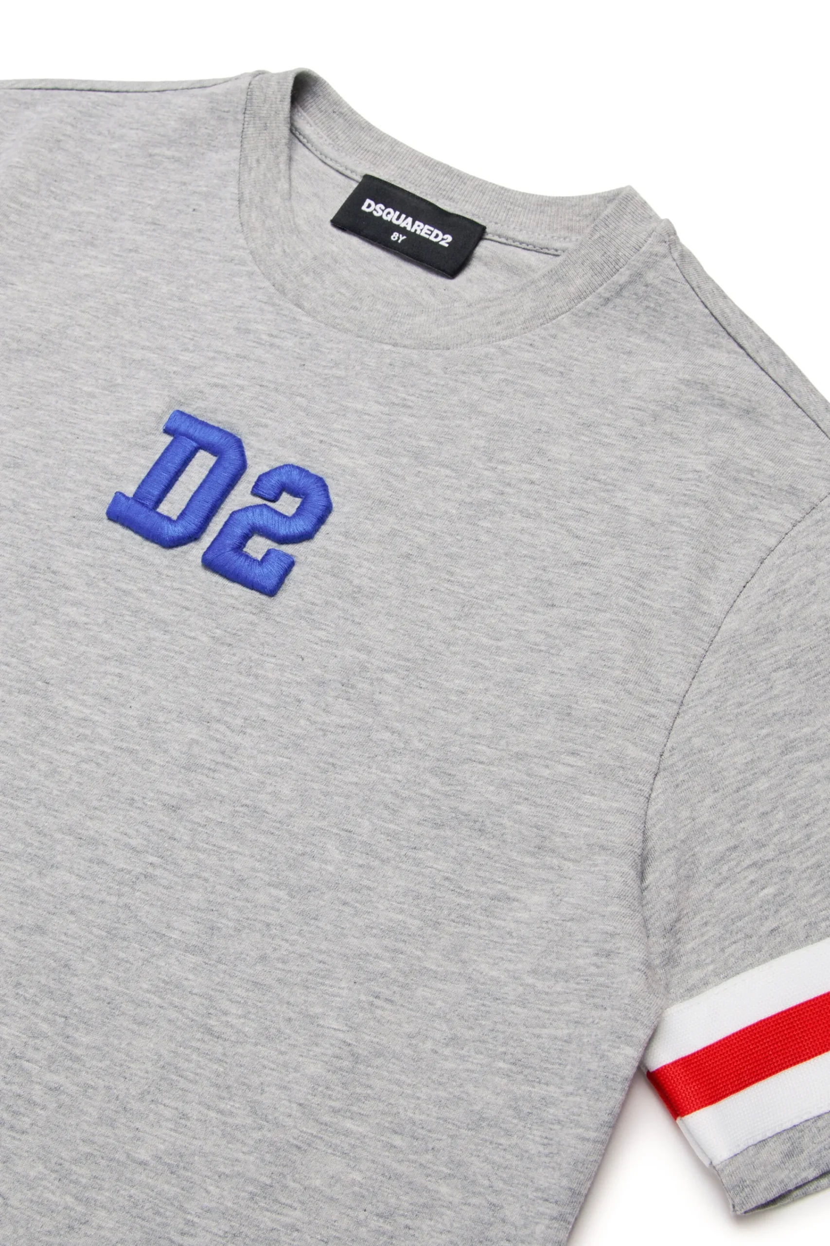 T-Shirts | T-Shirts>DSQUARED2 T-shirt with ribbon inserts light grey melange