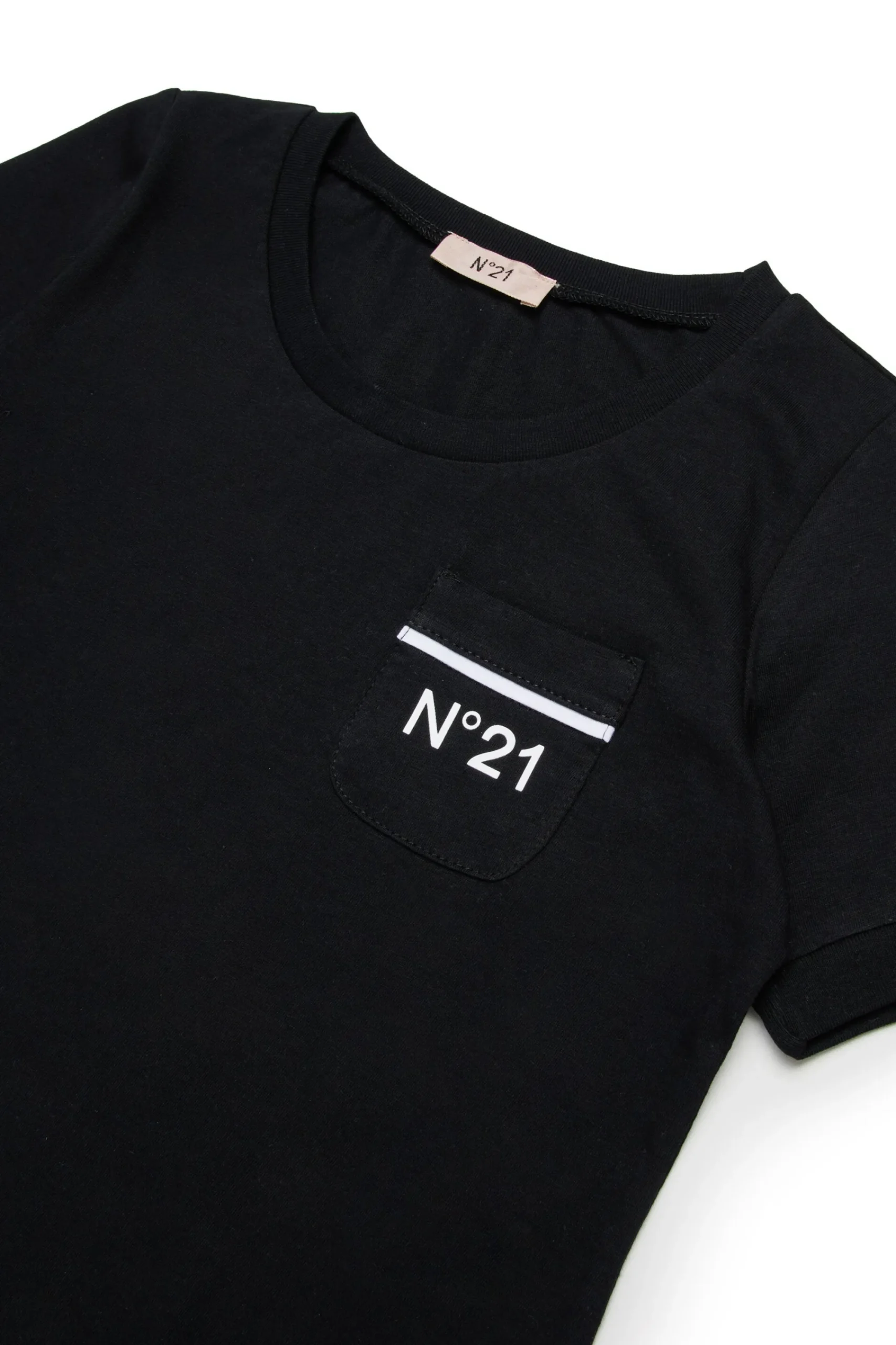 T-Shirts>N°21 T-shirt with rounded bottom black