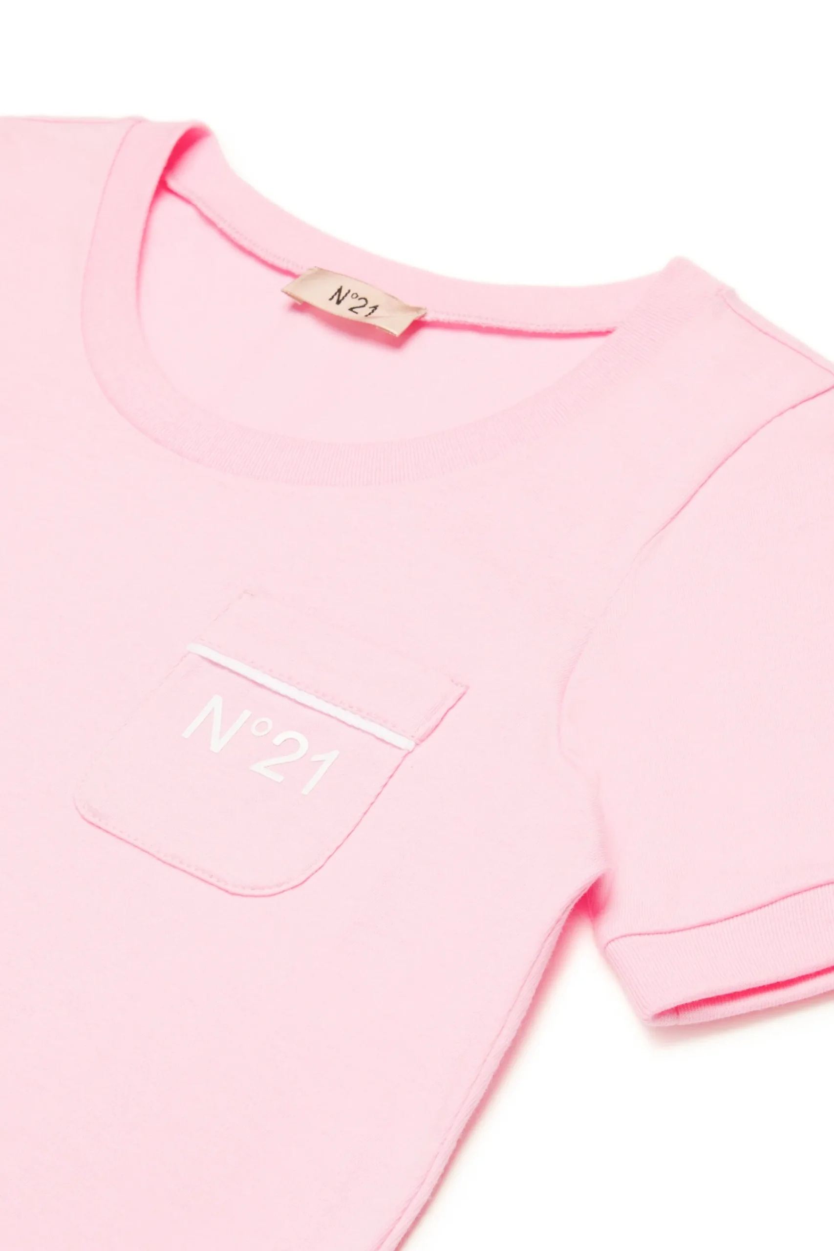 T-Shirts>N°21 T-shirt with rounded bottom pink