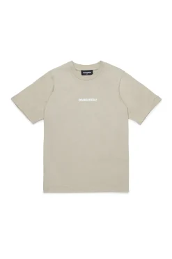 T-Shirts | Activewear>DSQUARED2 T-shirt with rubber effect logo medium gray