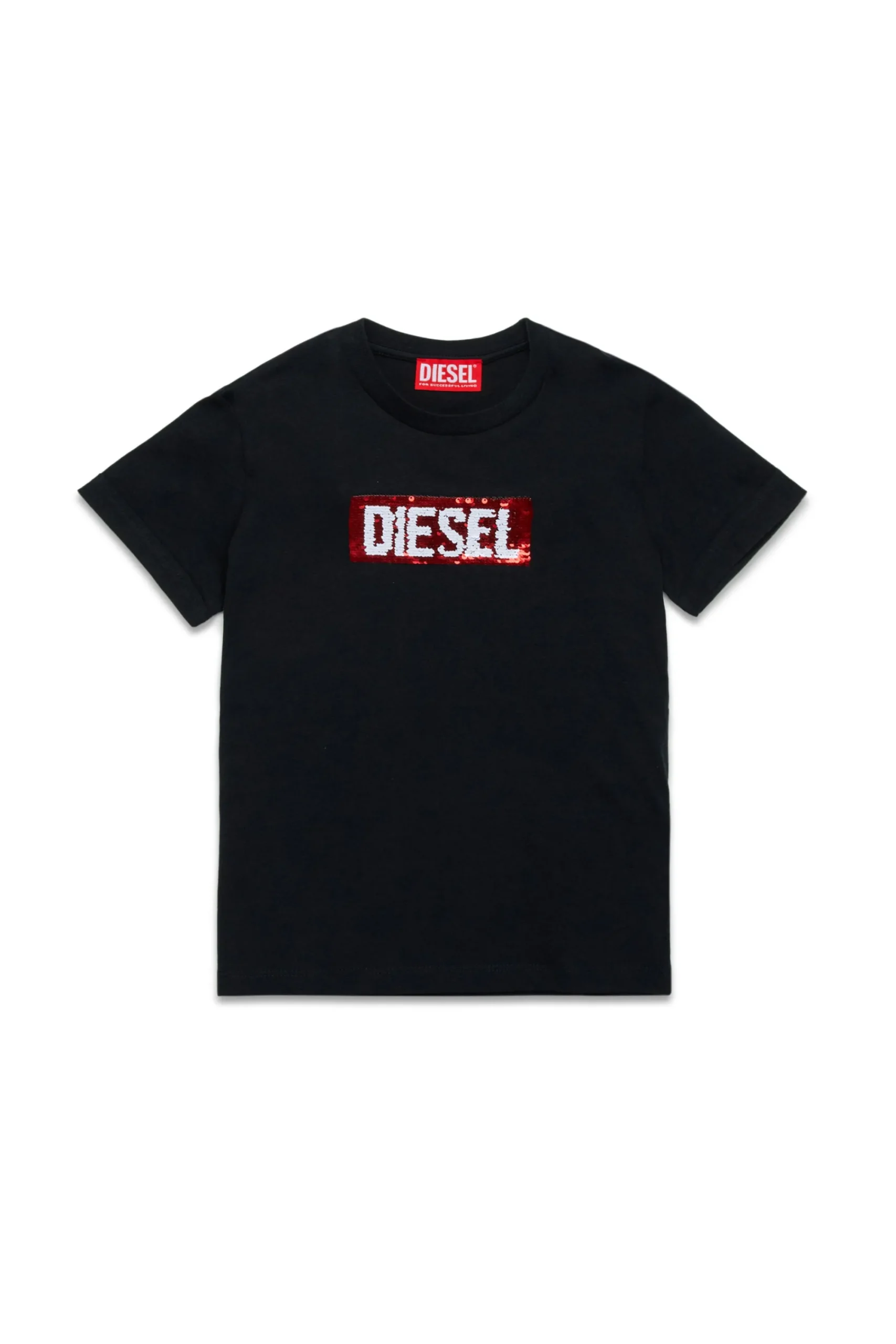 T-Shirts>DIESEL T-shirt with sequin logo black