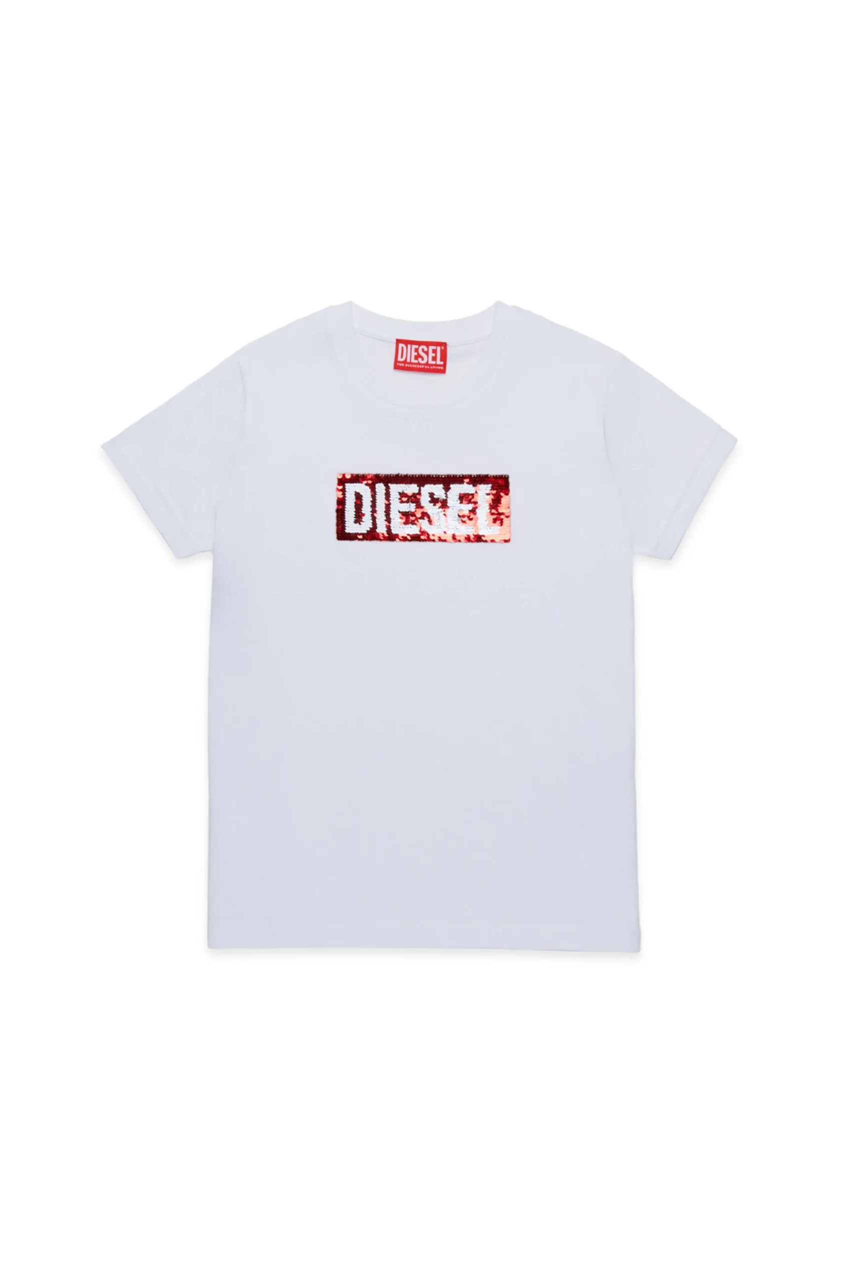 T-Shirts>DIESEL T-shirt with sequin logo white