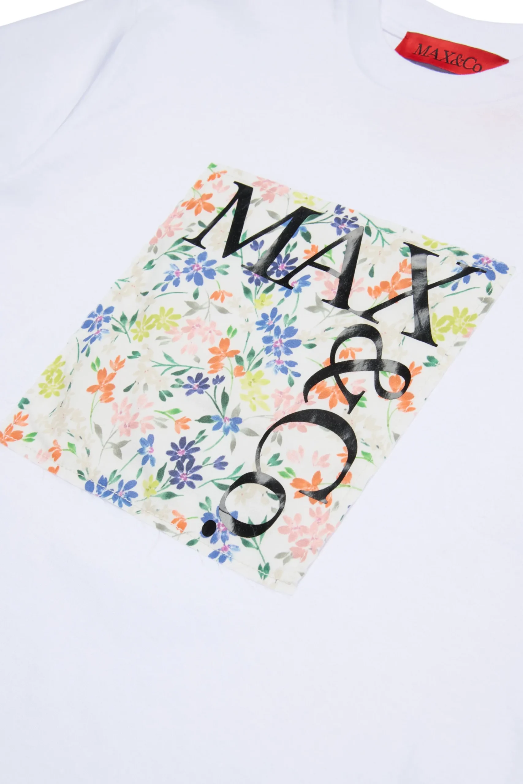 T-Shirts | Logomania>MAX&Co. T-shirt with solid floral square white