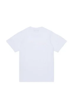 T-Shirts | Logomania>DSQUARED2 T-shirt with striped and shaded logo white