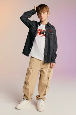 Pants>DIESEL Twill cargo pants beige
