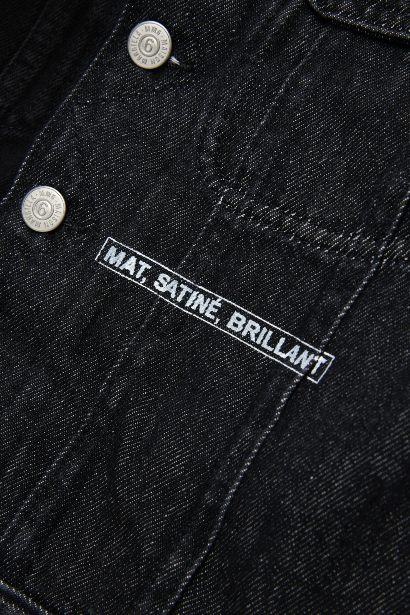 Jackets And Padded Jackets | Denim-Mania>MM6 MAISON MARGIELA Two-tone denim jacket with lettering Denim Black