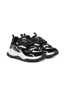 Sneakers | Sneakers>DSQUARED2 Two-tone low trainers Bubble black
