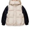 Jackets And Padded Jackets | Jackets And Padded Jackets>MM6 MAISON MARGIELA Two-tone padded jacket with bomber sleeves beige