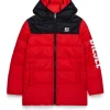 Jackets And Padded Jackets | Jackets And Padded Jackets>DIESEL Two-tone padded jacket with logo carnation red