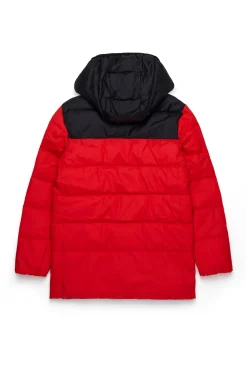 Jackets And Padded Jackets | Jackets And Padded Jackets>DIESEL Two-tone padded jacket with logo carnation red