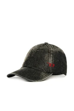 Hats And Caps | Denim-Mania>DIESEL Used-effect black denim baseball cap Denim Black