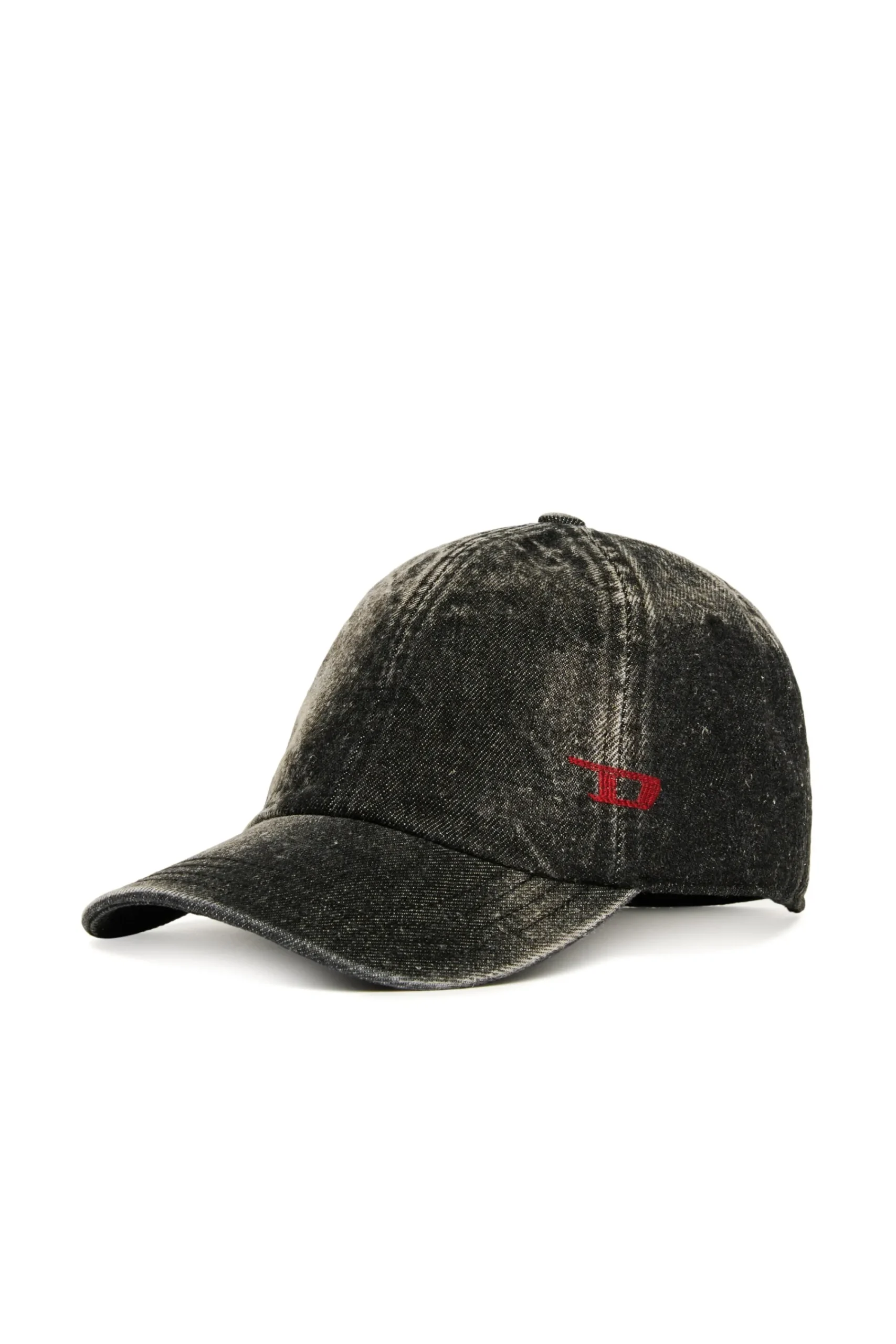 Hats And Caps | Denim-Mania>DIESEL Used-effect black denim baseball cap Denim Black