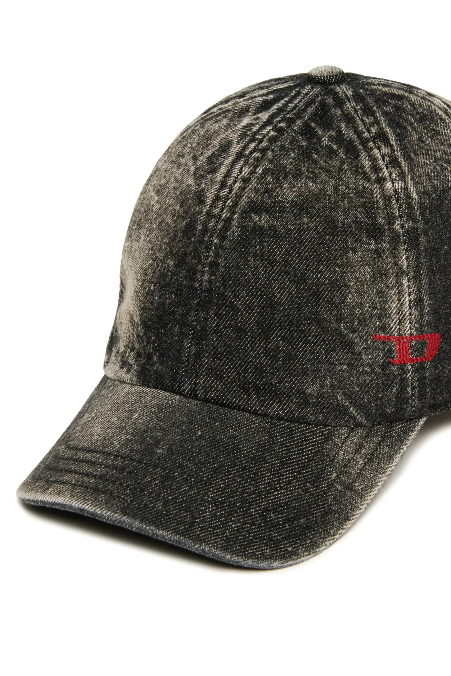 Hats And Caps | Denim-Mania>DIESEL Used-effect black denim baseball cap Denim Black